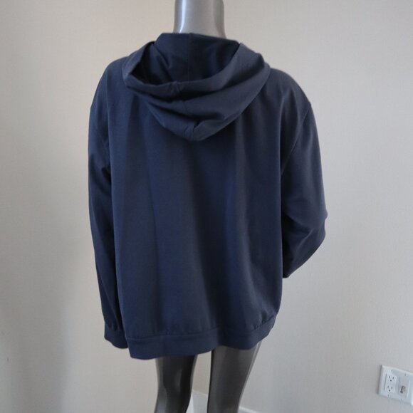 Brunello Cucinelli Monili Navy Jacket Cotton Hoodie 2 Way Zip Size 3XL - Picture 2 of 7